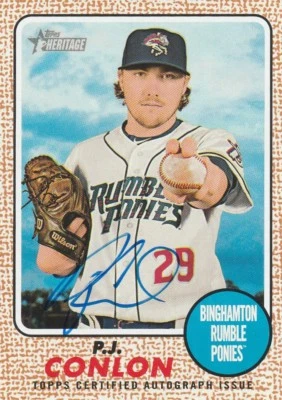 2017 Topps Heritage Minor League P.J. Conlon Real One Autograph ROA-PC - Image 1 of 2