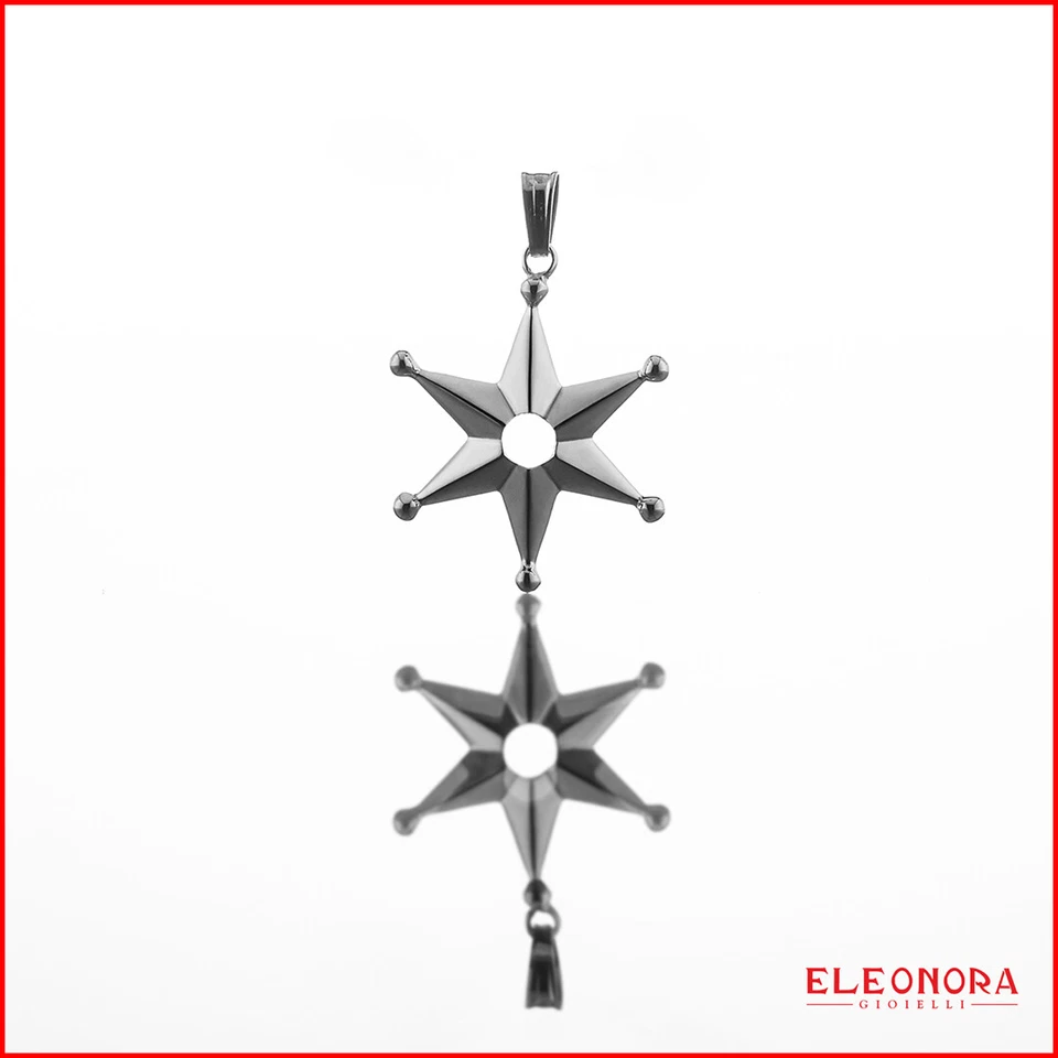 ciondolo stella argento 925 rodiato in oro bianco  - Immagine 1 di 1