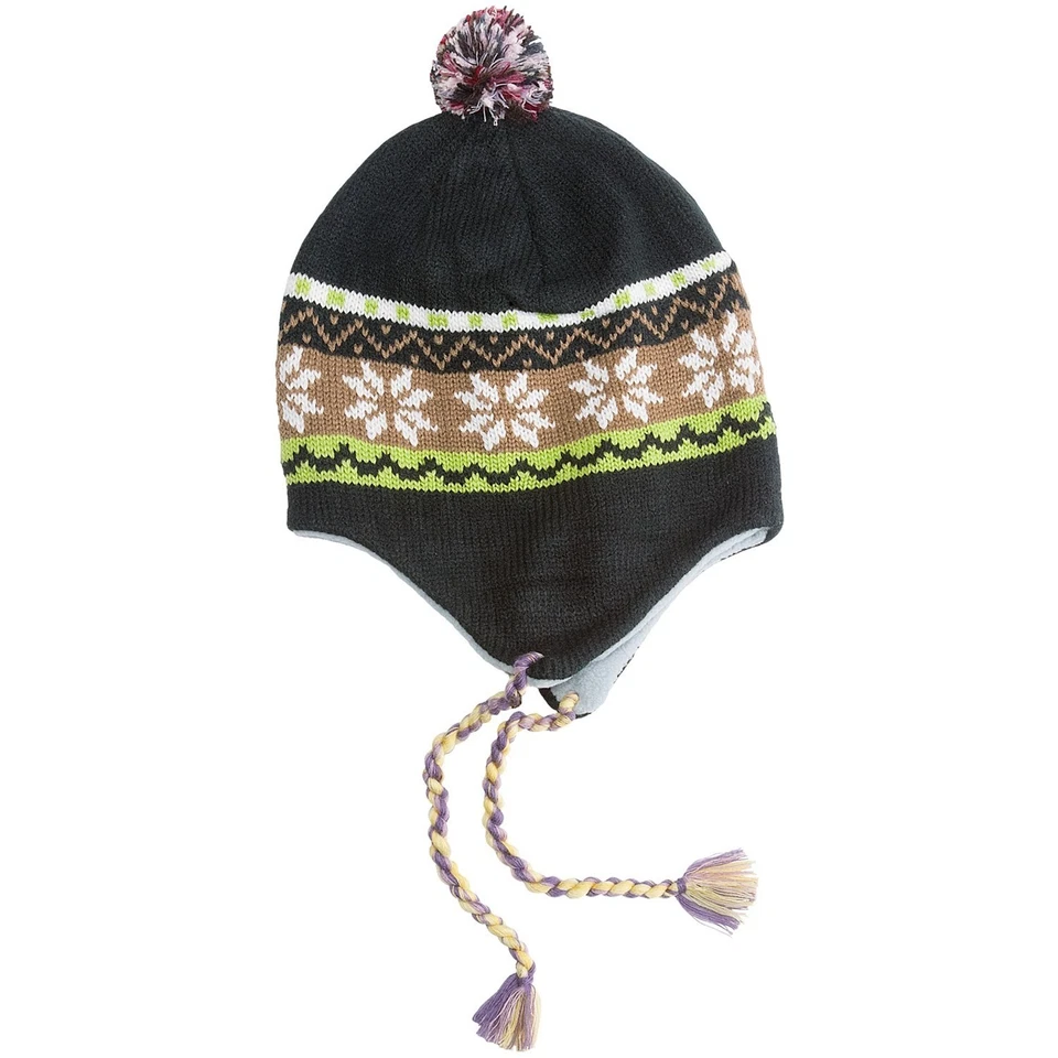 Grand Sierra Gorro Invierno Con Solapas Se Ajusta 8-14 Años, Negro Multi NUEVO Foto 1 de 1