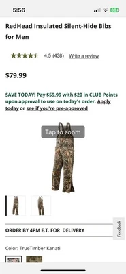 Cabelas Overall Mens Medium Camouflage Zonz Woodlands Hunting Outdoor Bibs NEW - Image 1 of 2