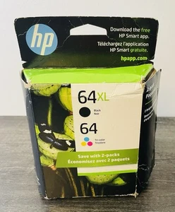 ORIGINAL HP 64XL SCHWARZ 64 FARBEN TINTE WERKSEITIG VERSIEGELT 3/2026 - Bild 1 von 5