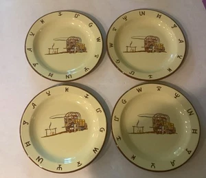 Lot of 4 Vintage Monterrey Western Ware Enamel Chuck Wagon Dinner Plates 10.25" - Picture 1 of 5