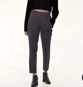 Pantalón WILFRED x ARITZIA Darontal Gris Oscuro Cintura Elástica Recortado Para Mujer Talla 4” - Imagen 1 de 9