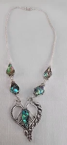 Großer Abalone Muschel/Silber Anhänger Halskette gemarkt 925 - Bild 1 von 6