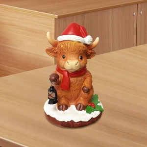Highland Cow Statue Xmas Gifts Desktop Ornament for Dining Room Home Cabinet - Picture 1 of 5