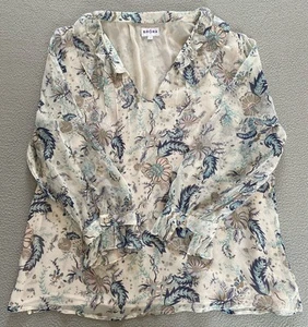 BRORA BLOUSE SZ 16 LIBERTY RUFFLE CHIFFON TOP 100% SILK WOMEN SUMMER SEE DETAIL - Picture 1 of 10