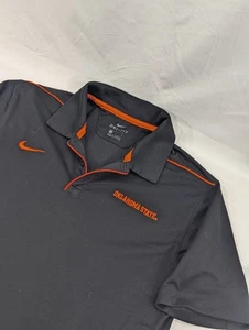 Nike Dri-Fit Oklahoma State Cowboys NCAA Polyester Polo M Player Issues Black - Picture 1 of 8