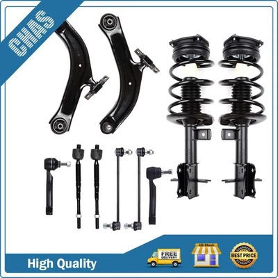 For Nissan Sentra 2.0L 2007-2012 Front Complete Struts Control Arms Tie Rods Kit - Image 1 of 4