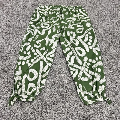 Pantalones gitanos bohemios HAUTE HIPPIE para mujer XL pierna ancha floral elástico lazo cintura Foto 1 de 4