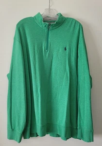 Ralph Lauren Polo (2XLT) hellgrünes Sweatshirt mit 1/4-Reißverschluss für Herren - sehr schön. - Bild 1 von 7