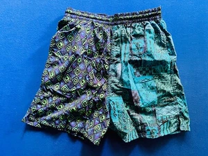 RETRO SPEEDO Swim Trunks BOYS XL Graphic Bathing Suit Shorts Vintage 90s - Picture 1 of 3