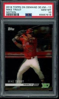 2018 Topps On Demand 3D #M-11 Mike Trout Motion Insert PSA 10 Gem Mint 65667618 - Image 1 of 2