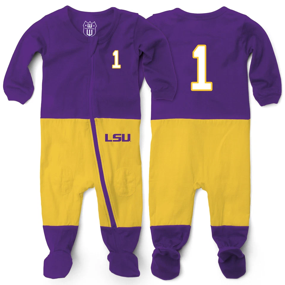 Wes and Willy Baby College Football Jersey Sleeper - Image 1 of 1