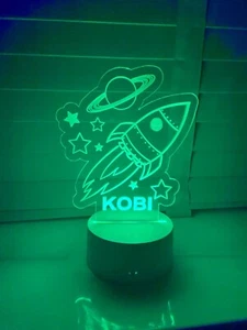 LED Multi Colour Night Light Sign, 3D LED Desk Table Lamp Gift. Personalised - Picture 1 of 5