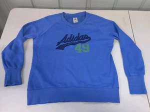 😇 Adidas Womens Size XL Windcheater Blue Embroidered Logo Vintage Sweater *note - Picture 1 of 11