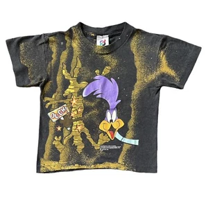 Vintage 1992 Looney Tunes Road Runner & Wile Coyote Single Stitch USA Shirt - Picture 1 of 6