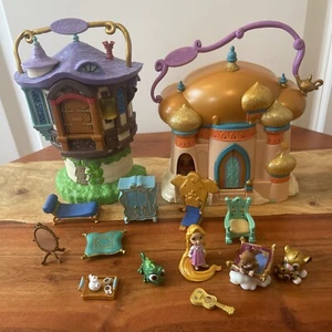 Disney Animators Collection Littles Playset Rapunzel Tangled Tower & Aladdin - Picture 1 of 7