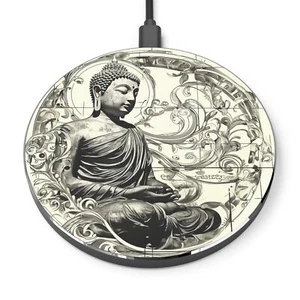 Chargeur sans fil Zen Buddha, accessoire de bureau de méditation, téléphone rapide [...] - Photo 1 sur 5