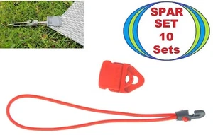 10 Planen Markisen Zelt MINI Clip rot + Spann Gummi 25 cm Haken Klammer Expander - Picture 1 of 17