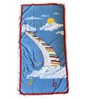 Vintage Island Fun Beach Towel Rainbow Keyboard Sky 90s Nineties Cotton 27x53"