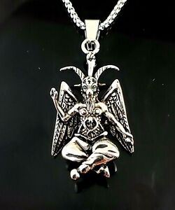 Church of Satan BAPHOMET Pendant Necklace Stainless Steel goth occult pagan