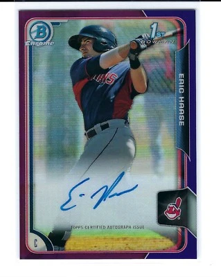 Eric Haase RC 2015 Bowman Chrome 1st RC Auto Purple Refractors #/250 ROY Tigers - Image 1 of 2