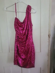 As U Wish Pink Sequin Mini Dress Size Large L - Picture 1 of 1