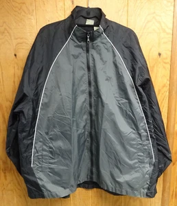 Vintage 90s Athletic Works Windbreaker Mens 2XL XXL Black & Gray Full Zip - Picture 1 of 3
