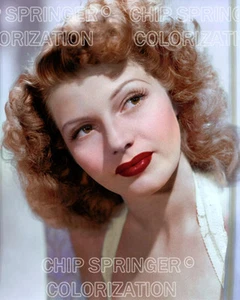 RITA HAYWORTH CLOSEUP PORTRAIT BEAUTIFUL COLOR PHOTO BY CHIP SPRINGER - Picture 1 of 1