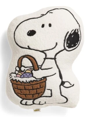 Peanuts Snoopy Easter & Easter Basket snoopy Sherpa Decorative Pillow 14x17 NEW - Image 1 of 4