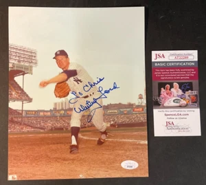 Whitey Ford Signed 8x10 Photograph JSA Cert w/COA HOF 1974 NY Yankees #16 MLB! - Picture 1 of 5
