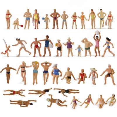 Evemodel 40pcs HO Scale 1:87 Swimming People Seaside Visitors Figures P8720 - Image 1 of 4