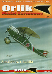 Myśliwiec Ansaldo A.1 Balilla # ORLIK model kartonowy # skala 1:33 # OR 707