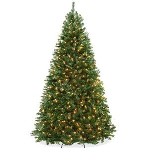 OPEN BOX - 7.5 ft Pre-Lit Artificial Christmas Tree with White Lights and Stand - Picture 1 of 7