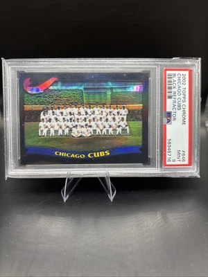 CHICAGO CUBS TEAM PHOTO 2002 TOPPS CHROME BLACK REFRACTOR /50 PSA 9 POP 3 #646 - Image 1 of 2
