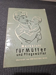 DDR Werbeheft Merkblatt für Mütter VEB Vasenol - Bild 1 von 5