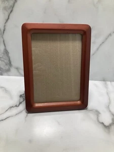 Mid-Century Wood Photo Picture Frame Rounded Corners Holds 5 X 7” - Picture 1 of 5