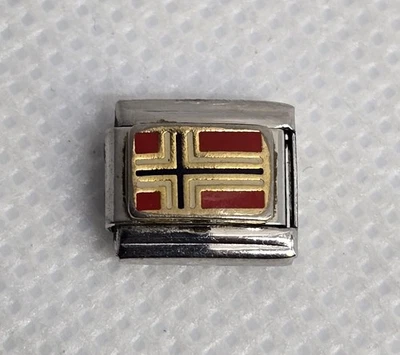 Pulsera Bella Oro Italia Clásica Eslabón Dije Bandera Noruega Esmalte Edición Limitada  Foto 1 de 2