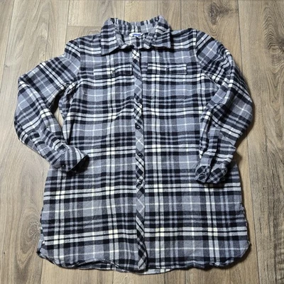 Camisa LL Bean para mujer XL negra a cuadros firma gamuza franela túnica chamarra Foto 1 de 4