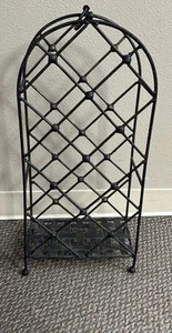 Vtg HANDMADE Arthur Umanoff Style Bent Rebar 10-Bottle Wine Rack Indoor/Outdoor - Picture 1 of 4