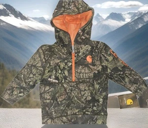 NWT Carhartt Baby Boys 12M Hoodie Half Zip Pullover Sweatshirt Camouflage - Picture 1 of 7