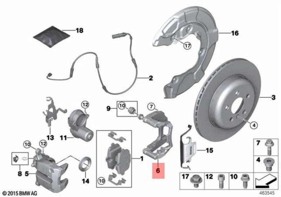 Pinza portadora trasera izquierda original bmw g12 bmw alpina b7 alpina 34217992035 Foto 1 de 1