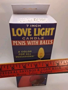 7 Zoll Love Light Kerze Penis mit Kugeln Erwachsene - Bild 1 von 4