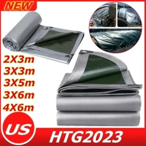 Heavy Duty Tarp Waterproof UV Resistant Tarpaulin Canopy Tent Boat Cover Canopy - Picture 1 of 17