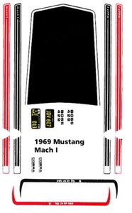 1969 Ford Mustang Mach I 1/18th Scale Waterslide Decals - Bild 1 von 4