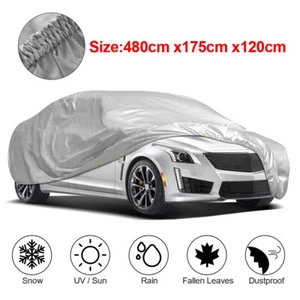Grey Car Cover UV Protection Waterproof Breathable Medium Size L Universal New - Picture 1 of 12