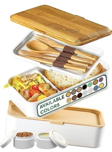 🔥Bento Box Adult Lunch Box + Utensils 40 oz Large All-in-One Meal Prep BNIB🔥 - Picture 1 of 5