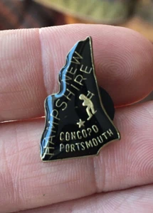 New Hampshire enamel pin Concord vintage 80s hat lapel bag tourist travel State - Picture 1 of 2