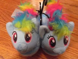 My Little Pony RAINBOW DASH Plush Slip On Slippers~Size SMALL (5-6)~NWT - Picture 1 of 1