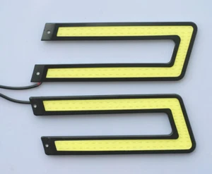 2x U- förmigen DRL COB 6000K LED Tagfahrlicht Tagfahrleuchten 12V DHL - Bild 1 von 4